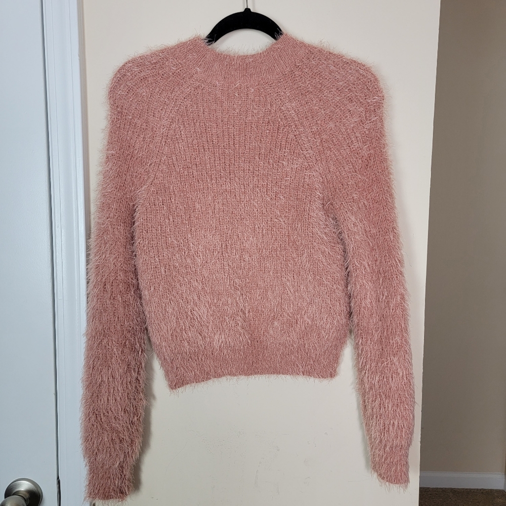 Pink Rose Womens Soft & Fuzzy Crewneck Long Sleeve Pullover‎ Sweater Sz M - Picture 2 of 10